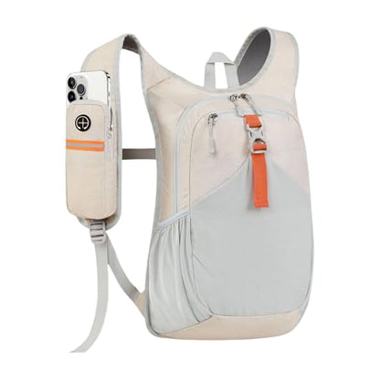 15L Hiking Backpack for Men Women, Foldable Packable Back Pack Ultralight Hiking Daypack for Travel Outdoor, Beige - color: Beige