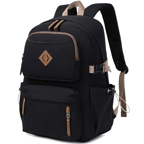 AO ALI VICTORY laptop backpack 15.6 inch anti theft travel backpacks for men and women large college bookbag work business daypack middle high school bag for girls boys teens students black - color: Black