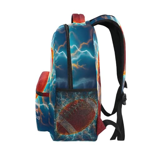 susiyo Custom Name Backpack Personalized School Bookbag Lightning American Football Lightweight College Back Pack Travel Camping Casual Daypack for Teens Girls Boys Women Men - color: Custom Football