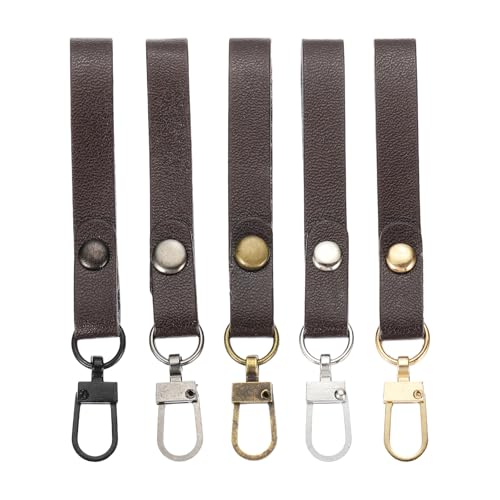 uxcell 5pcs Zipper Pull, 3.35 Inch Leather Zip Puller Zipper Replacement Repair Kit Head Handle for Luggage Clothing Jackets Backpacks Boots, Brown - color: Brown