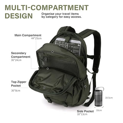 Mardingtop Small Tactical Molle Backpack for Men, 18L EDC Motorcycle Backpack,Hiking Daypack - color: Range Green