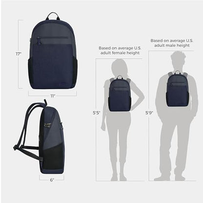 Travelon Anti-Theft Metro Backpack with RFID blocking pouch - color: Navy