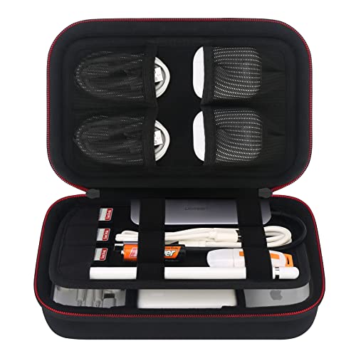 Elonbo Hard Travel Cords Organizer Universal Small Electronic Accessories Carrying Case for Chargers Cables MacBook Adapter Magic Mouse Apple Pencil USB Flash Disk Tech Portable Storage Bag, Black - color: Black