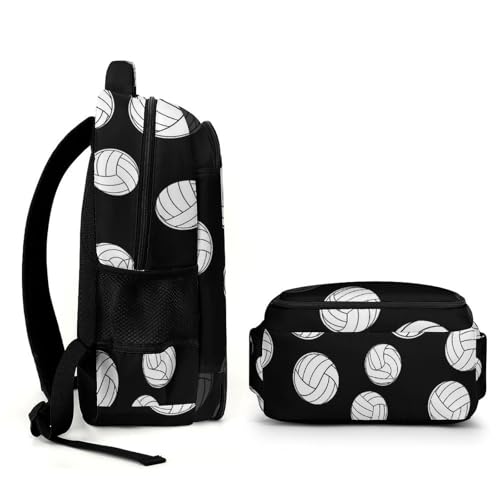 Backpack Volleyball Black And White, Lightweight Water Resistant Casual Daypack for Travel Commute and Hiking - color: Pattern (353)