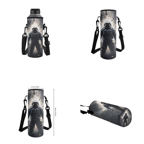 Astronaut Backpack for Kids Boys Backpack with Lunch Box Water Bottle Bag and Soft Pencil Case 4PCS Set Sturdy Lightweight Bookbag with Front Pocket 17" Large Capacity Elementary School Bag - color: Astronaut