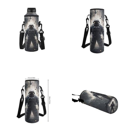 Astronaut Backpack for Kids Boys Backpack with Lunch Box Water Bottle Bag and Soft Pencil Case 4PCS Set Sturdy Lightweight Bookbag with Front Pocket 17" Large Capacity Elementary School Bag - color: Astronaut