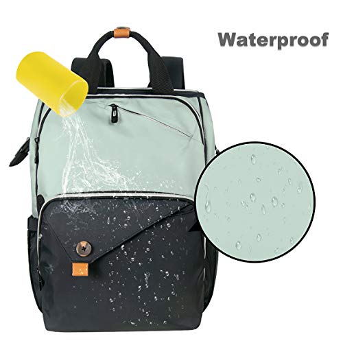 Hap Tim Diaper Bag Backpack,Large Capacity Travel Back Pack Maternity Baby Nappy Changing Bags, Double Compartments with Stroller Straps,Waterproof,Grey Black(US7340-GB) - color: Multi