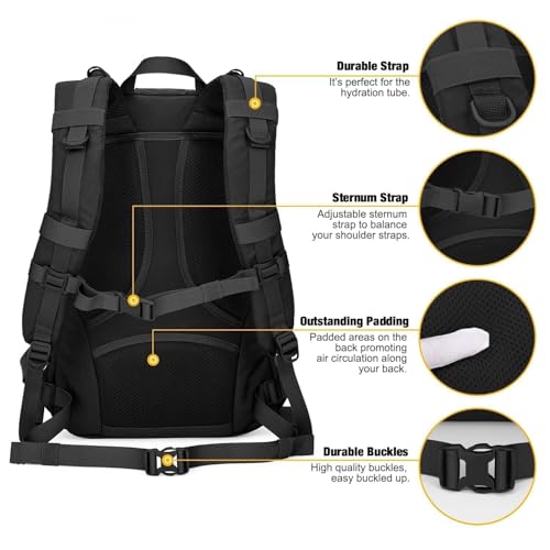 Mardingtop Small Tactical Backpack,Molle Hiking Backpack for Backpacking,Cycling and Biking,15L/25L Backpack - color: Black, size: 25L