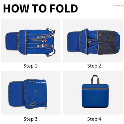 35L Lightweight Packable Backpack – Durable Foldable Daypack for Travel, Hiking, and Gym (Blue) - color: 35l-blue