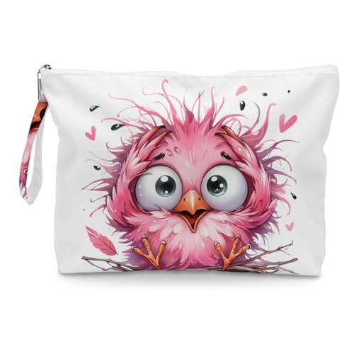 Fokongna Cute Print Wet Bag, Small Portable Waterproof Multi-Functional Organizer for Women, Pink Fluffy Baby Bird, Ideal for Daily, Beach & Travel - color: Pink Fluffy Baby Bird