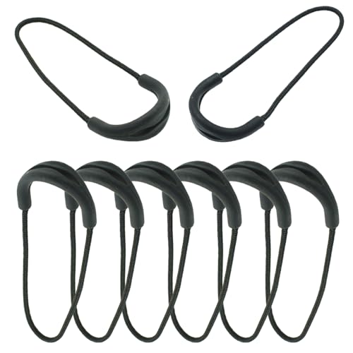 20pcs Colorful Zipper Pulls Replacement, Nylon Cord Zipper Tab for Jackets, Handbags, Luggage, Boots, Multiple Colors Available (Black) - color: Black