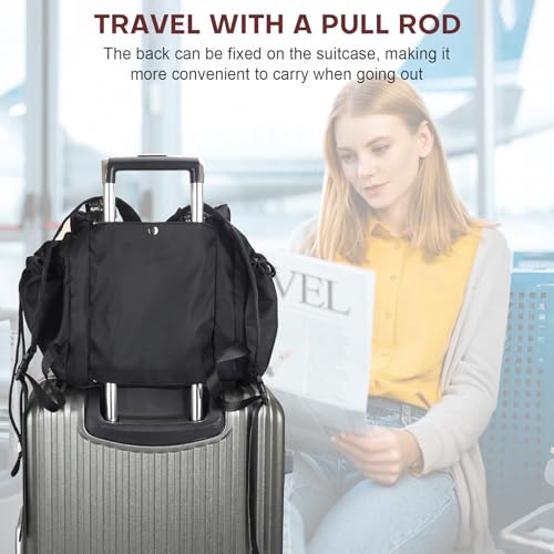Everyday Bag, Large-Capacity Multifunctional Travel Organizer Handbag Crossbody Shoulder Tote Bag - color: Black
