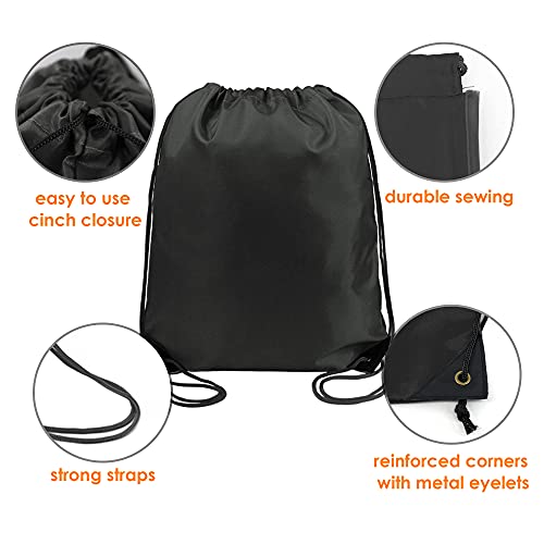 BeeGreen Black Drawstring Backpack Bulk 20 Pack, Christmas String Backpack for Gym Sport Trip,Cinch Sack with String, DIY Drawstring Bags for Women and Men - color: Black-s