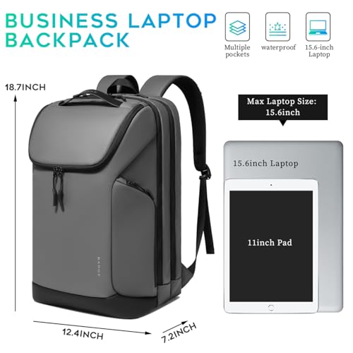 FUTURE AESTHETICS Business Commute Backpack for Men and Women, Waterproof 15.6 Inch Laptop Backpack, Durable Flight-Approved Travel Backpack for Work/College,Grey - color: Grey