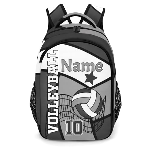 Volleyball Gray Black White Customized Waterproof Backpacks Shoulders Bags Daypacks - color: Muilti 14