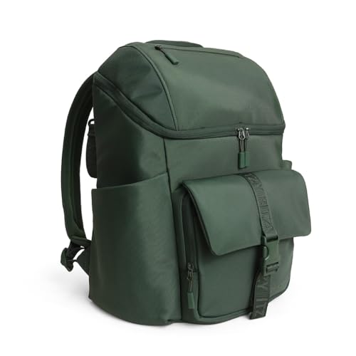 Itzy Ritzy Belong Bucket Backpack – Lightweight Diaper Bag Backpack Featuring 16 Pockets, Bucket Top Opening, Stroller Straps & Changing Pad – Organized and Stylish Everyday Family Backpack (Green) - color: Hunter Green
