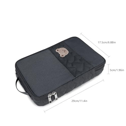 Baby Diaper Bag Organizer Pouches - 2 Pack Waterproof Pod Hanging Diaper Bag Cute Bear Mesh Bag Reusable, Washable or Baby Cloth Diapers - color: White&Black