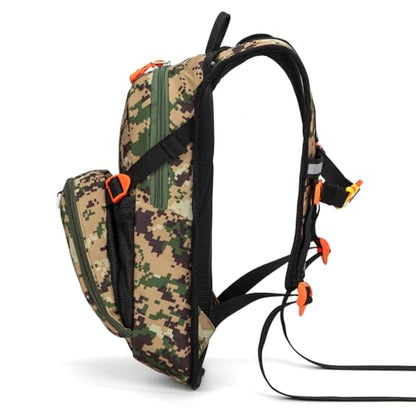 Kids Hydration Backpack, Water Hiking Backpack for Boys or Girls with 1.5L Reservoir Bladder - color: Armygreen Print