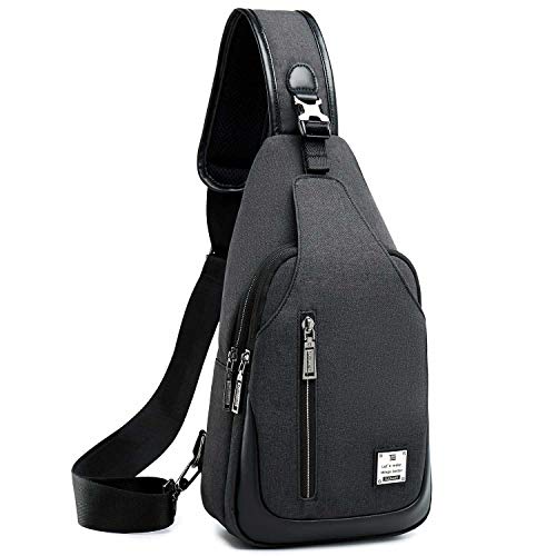 Small Sling Bag Crossbody Backpack Over the Shoulder Bag for Men Women Travel Outdoors, Lightweight Chest Pack (Large,Black) - color: Black, size: Large