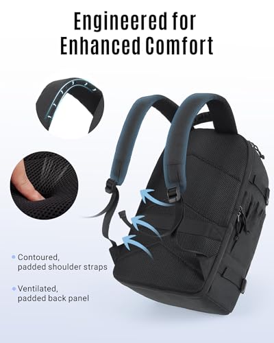LIGHT FLIGHT Travel Backpack Carry On Flight Approved TSA Friendly Backpack Water-resistant Lightweight Business Large Weekender Bag Casual Daypack 15.6" Laptop Backpack for Men Women,Black - color: 01-black