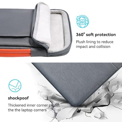 LANDICI 360°Laptop Sleeve Case 14 15 Inch Compatible with MacBook Air 15 M2/M3/M4 2022-2025, MacBook Pro 15, Hp chromebook 14, Waterproof Computer Bag Cover with Handle, Grey - color: Grey, size: 14-15 inch