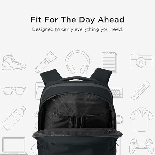TravisMathew Approach Backpack with Laptop Sleeve, Water-Resistant Everyday Bag for Work, Travel & Hiking, Black - color: Black