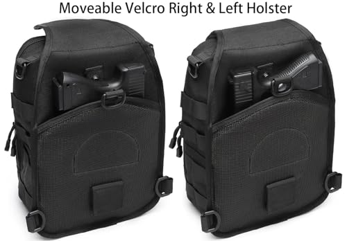 Tactical Sling Backpack Bag Pack for Men Military One Strap Shoulder Backpack Crossbody Bag With Holster 10 Liters - color: Grey Gray
