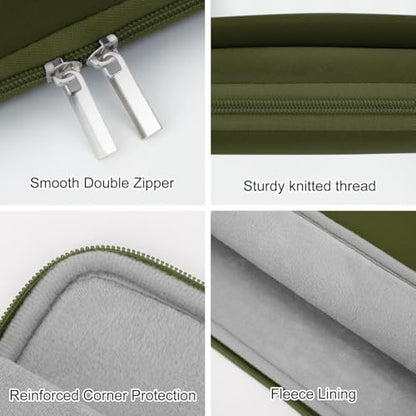 Laptop Sleeve Bag Compatible with 15 to 16 inches MacBook HP Dell Asus Acer Protective Case with Front Pocket Padded Computer Pouch Cover Protective for 15” to 16” Laptop, Green - color: Army Green, size: 15/16 inches