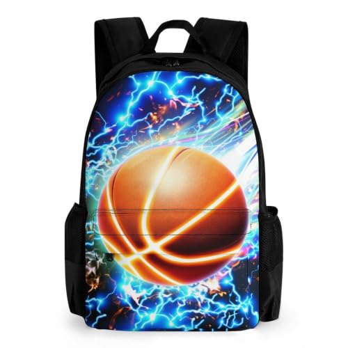 Cool Basketball Backpack, Durable Polyester Daypack with Laptop Compartment, Reinforced Bottom, Adjustable Shoulder Straps And Multi Pockets for Travel And Daily Use - color: Cool Basketball