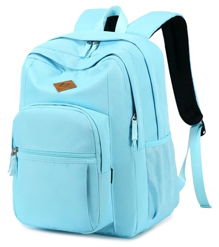 abshoo Classical Basic Womens Travel Backpack For College Men Water Resistant Bookbag (Light Blue) - color: Light Blue, size: 16.5 Inc