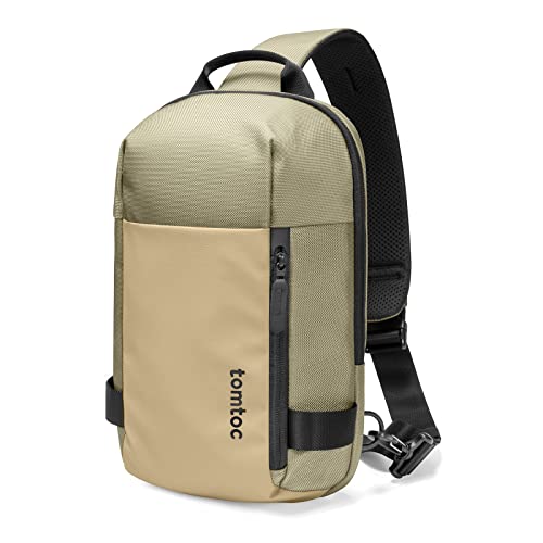 tomtoc 5L Compact Sling Backpack for Men Women, Lightweight Crossbody Shoulder Bag for 2026 11-inch iPad Air M4/M3, iPad Pro M5/M4, iPad A16, Nintendo Switch 2/Rog Xbox Ally X, EDC Daypack - XS Size - color: Khaki, size: XS for 11-inch iPad Pro