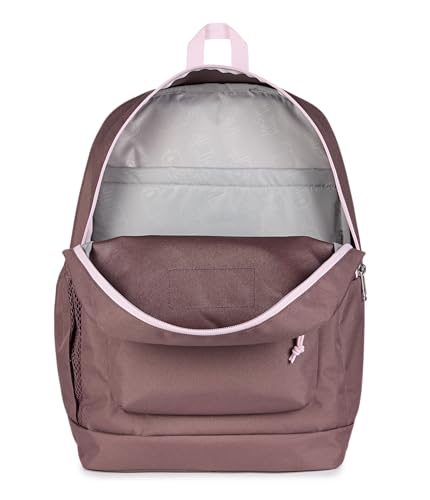 JanSport Cross Town Plus Backpack - Large Main Compartment, Side Water Bottle Pocket, 15-Inch Padded Laptop Sleeve - Color Blocked - Mahogany Haze - color: Color Blocked Mahogany Haze/Pink Ice/