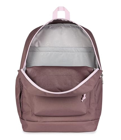 JanSport Cross Town Plus Backpack - Large Main Compartment, Side Water Bottle Pocket, 15-Inch Padded Laptop Sleeve - Color Blocked - Mahogany Haze - color: Color Blocked Mahogany Haze/Pink Ice/