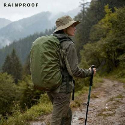 Waterproof Rucksack Cover Backpack Rain Cover 30L-100L for Travel Climbing Hiking (Black+Green, 30L-40L) - color: Black+green, size: 30L-40L