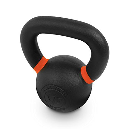 Valor Fitness Premium Cast Iron Kettlebells Powder Coated Kettle Bell Weights - Includes LB and KG Weight - color: C: 20LB