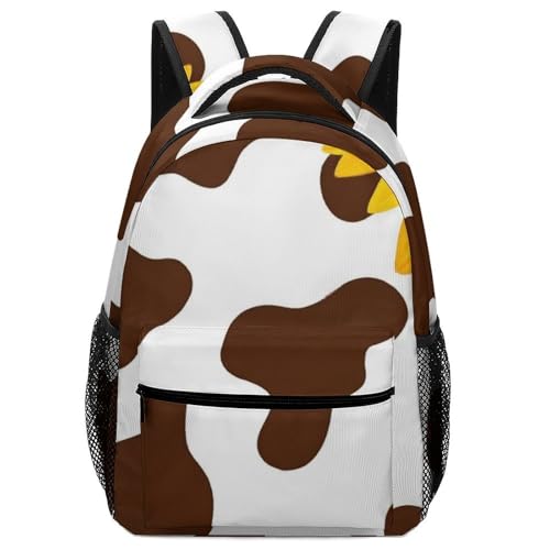 Women's Lightweight Bookbag Casual Travel Backpack Bag with Adjustable Strap Cow Print And Sunflower Daypack Bags for Travel Office College - color: Color(531)