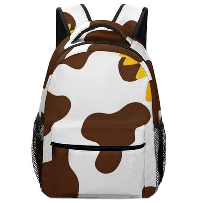 Women's Lightweight Bookbag Casual Travel Backpack Bag with Adjustable Strap Cow Print And Sunflower Daypack Bags for Travel Office College - color: Color(531)
