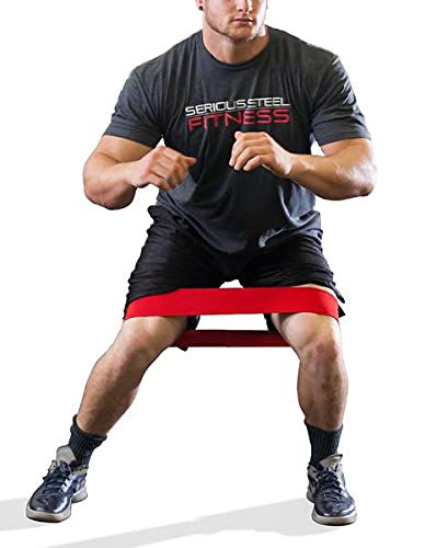 Serious Steel Fitness Hip and Glute Activation Band | Squat & Deadlift Warm-up Band for Hips and Glutes - color: Regular Three Pack (Blue-Medium, Black-Medium, Red-Large)