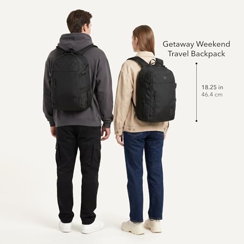 SwissGear Hybrid 30L Travel Backpack, Fits 15 inch Laptop, Men's and Women's, Black - color: Black, size: 30L