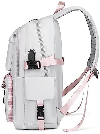 Acmebon Girl Roomy Fashion Laptop Backpack Casual Daily Backpack for Women Grey - color: Grey