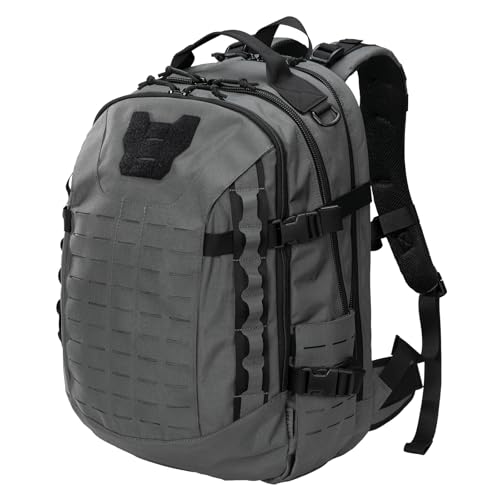 EXCELLENT ELITE SPANKER 40L Tactical Military Backpack for Men and Women Large Rucksack Assault Pack Bag for Outdoor Camping, Hiking,Travel Backpacking(Grey) - color: Grey