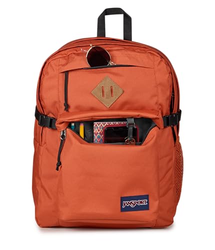 JanSport Main Campus Backpack - Travel or Work Backpack with 15-Inch Laptop Sleeve and Dual Water Bottle Pockets, Dune Red - color: Dune Red