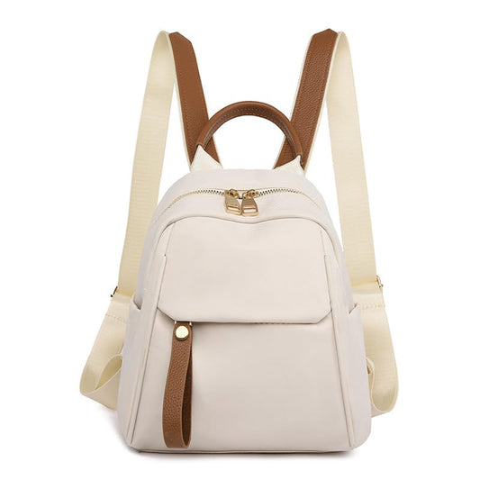 Lightweight Small Backpack for Women, Mini Casual Daypack Backpack, Water-Resistant Oxford Fabric, Fits iPad Mini/Phone/Wallet/Sunglasses, Purse for College Travel Outdoor Daily Multi-Pocket - color: White