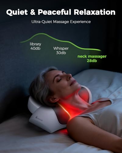 Upgraded 3-in-1 Neck Massager Pillow with Heat, Portable Cordless Neck Massager for Pain Relief Deep Tissue, Rechargeable Pillow Massager for Neck & Shoulder Relaxation (Gray)