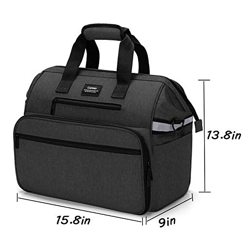 CURMIO Home Health Nurse Bag, Medical Supplies Bag with Padded Laptop Sleeve for Home Visits, Health Care, Hospice, Bag ONLY, Black (Patent Pending) - color: Black