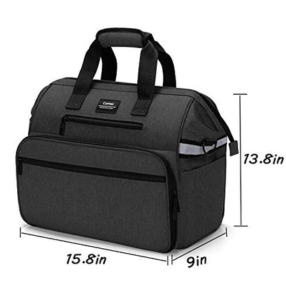 CURMIO Home Health Nurse Bag, Medical Supplies Bag with Padded Laptop Sleeve for Home Visits, Health Care, Hospice, Bag ONLY, Black (Patent Pending) - color: Black