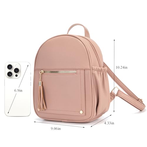 Montana West Mini Backpack Purse for Women Anti Theft Backpacks with Secured Zipper and Tassel - color: Medium Pink