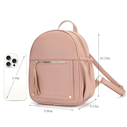Montana West Mini Backpack Purse for Women Anti Theft Backpacks with Secured Zipper and Tassel - color: Medium Pink