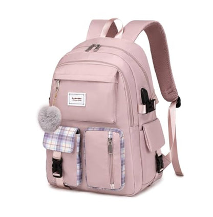 Acmebon Girl Roomy Fashion Laptop Backpack Casual Daily Backpack for Women Purple - color: Purple