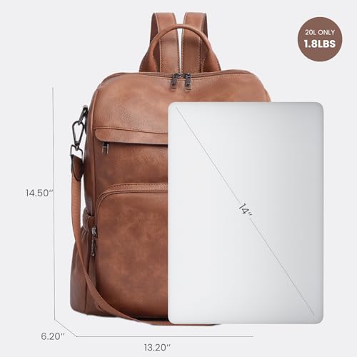 Anti-Theft Backpack Purse for Women, Convertible 3-in-1 Vegan Leather Backpack with Hidden Zipper, Adjustable Shoulder & Crossbody Bag for Travel and Daily Commute - color: A Two Toned Brown